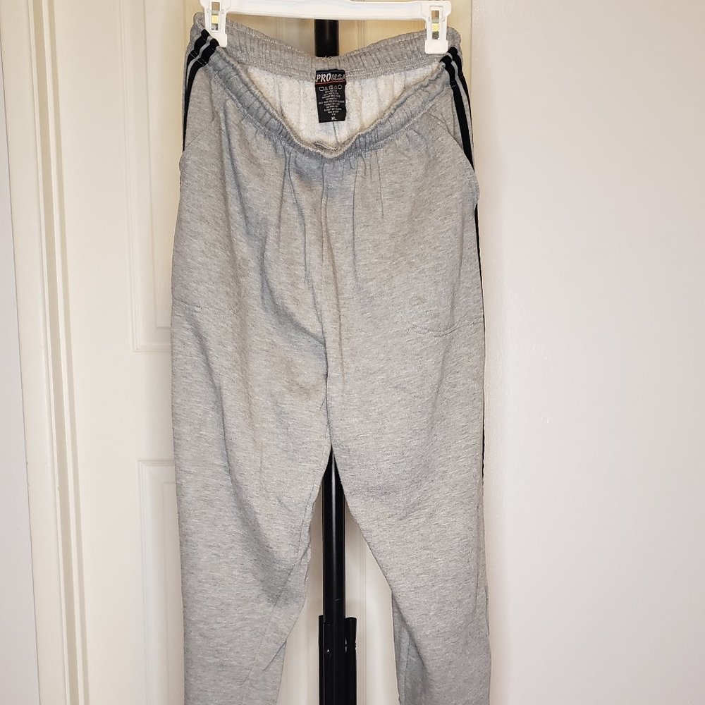 Men's Grey w/ Black Outlines ProUSA Fleece Cargo Pants XL